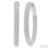 1 ctw Close Knit Round Cut Diamond Hoop Earring in 14K White Gold