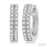 Two Row Diamond Petite Huggie Earring