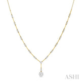 1 7/8 ctw Circular Bar Link Lovebright Round Cut Diamond Necklace in 14K Yellow and White Gold