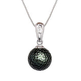 14K White Gold Tahitian Pearl Pendant embedded with an NFC computer chip